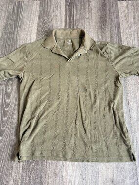 Covington Olive Green Textured Polo Shirt Size Large